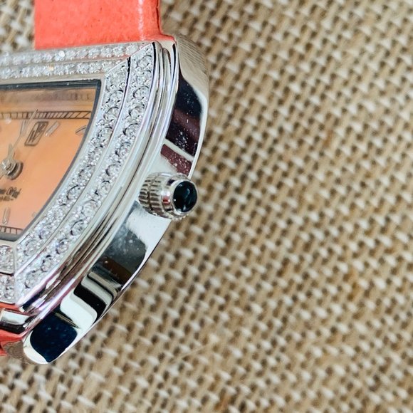 VICTORIA WIECK WATCH - ORANGE BAND MOTHER OF PEARL - Picture 5 of 8